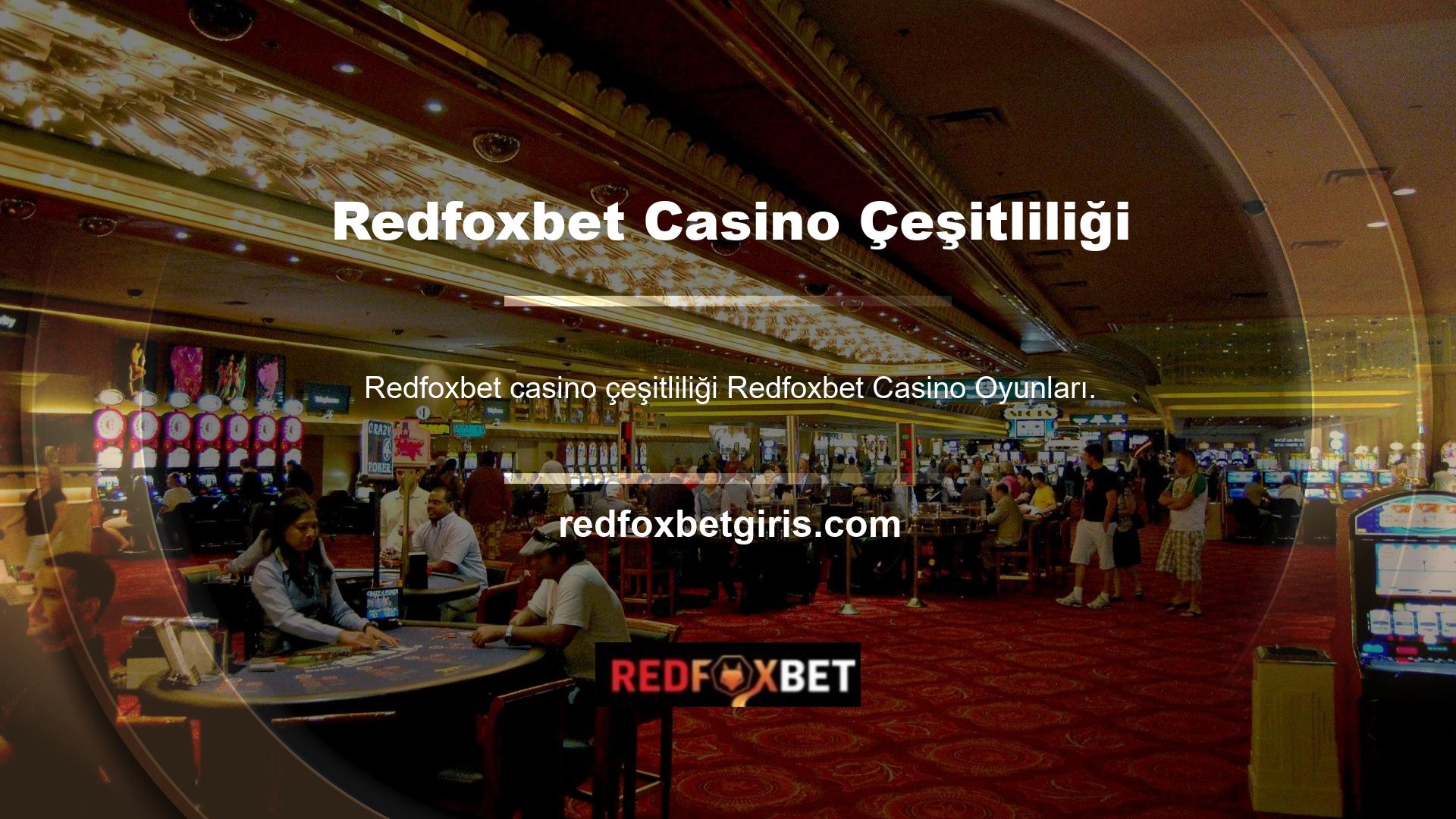 Redfoxbet casino oyunları da çekici