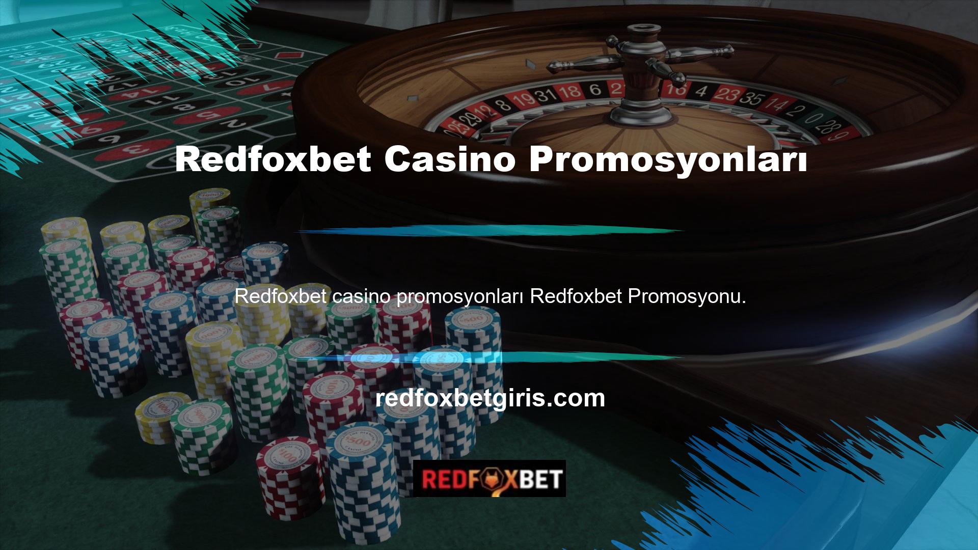 Redfoxbet Live Casino Promosyonları aracılığıyla Redfoxbet Live Casino oyunu avantajları, oyuncuları eğlendirirken para kazanmayı amaçlamaktadır